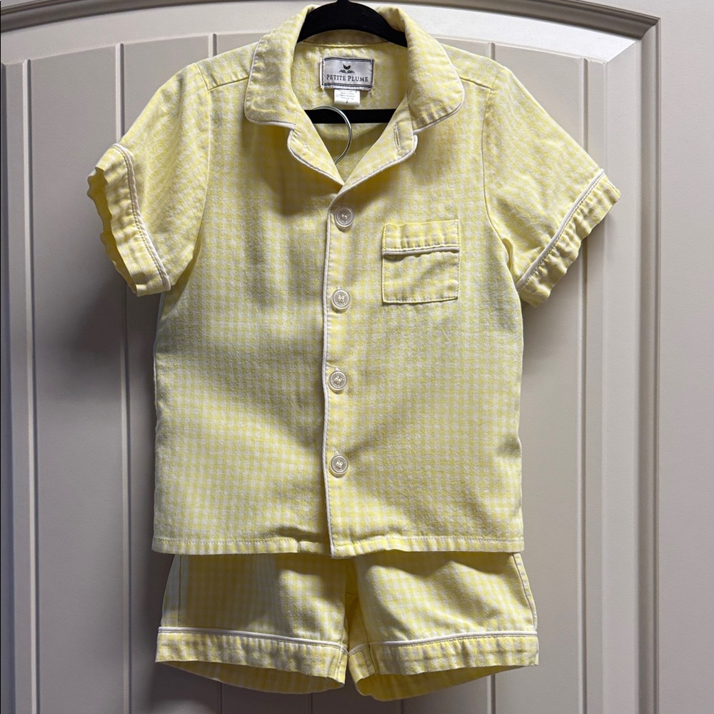 Petite Plume Yellow Gingham PJ Set